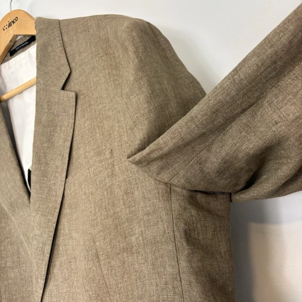 Todd Snyder Linen Sutton Jacket Sz 46L Sport Coat Blazer Unstructured Safari Tan